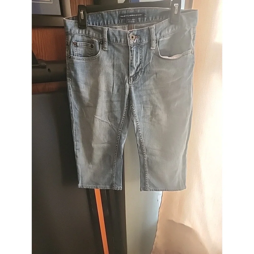 Ralph Lauren sport Women Capri Jeans, Thompson, Size 27, Light Blue Relax Fit